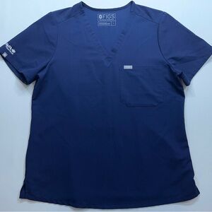FIGS Scrub Top Womens Size Large Catarina One Pocket FW1000 Navy Blue PO 1323